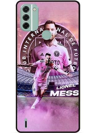 Силиконовый бампер чехол для nokia c31 с рисунком leo messi месси