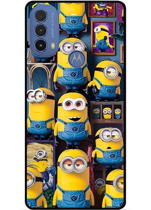 Силиконовый бампер чехол для motorola moto e40 с картинкой миньоны minion