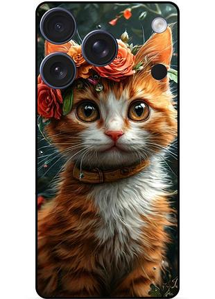 Силіконовий бампер чохол для iphone 17 pro з малюнком кошеня