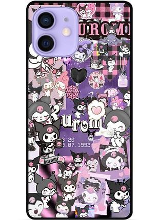 Силіконовий бампер чохол для iphone 12 mini з малюнком kuromi куроми