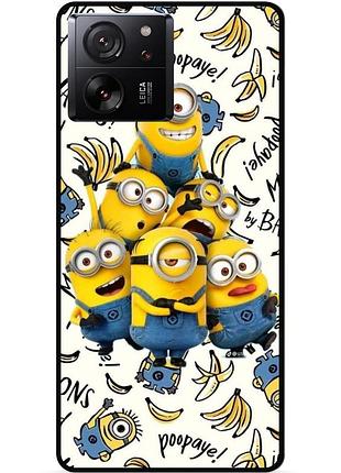 Силиконовый бампер чехол для xiaomi 13t с рисунком minion миньоны