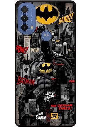 Чехол силиконовый бампер для motorola moto e40 с рисунком batman бэтмен