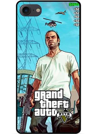 Силиконовый чехол бампер для iphone se 3 2022 с рисунком gta гта