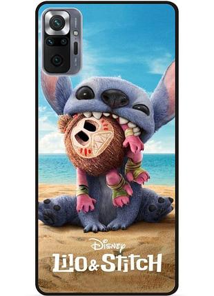 Силиконовый чехол бампер для xiaomi redmi note 10 pro лило и стич stitch
