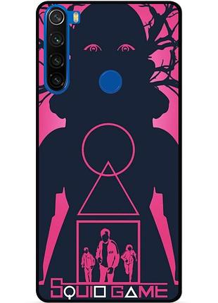 Силиконовый чехол бампер для xiaomi redmi note 8t игра в кальмара squid game