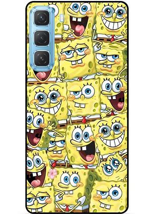 Силіконовий чохол бампер для infinix hot 60i з малюнком губка боб sponge bob