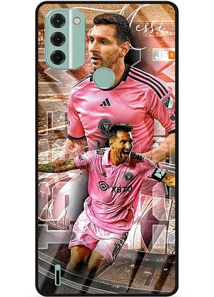 Силиконовый бампер чехол для nokia c31 с рисунком месси интер messi