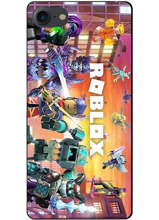 Силиконовый бампер чехол для huawei y5 2018 с картинкой роблокс roblox