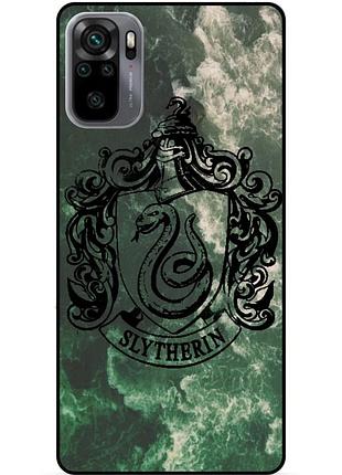 Силиконовый бампер чехол для xiaomi redmi note 10s с рисунком слизерин slytherin гарри поттер harry potter