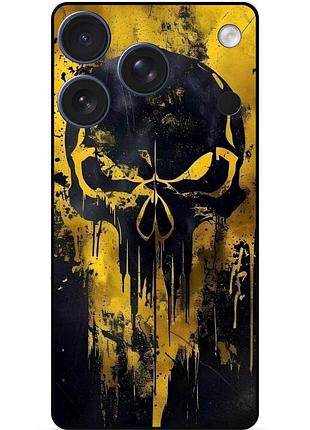 Чехол силиконовый бампер для iphone 17 pro max с картинкой череп скелет
