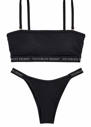 Купальник жіночий  victoria’s secret чорний бандо оригінал розмір l