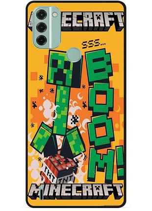 Силіконовий чохол бампер для nokia c31 стів minecraft кріпер майнкрафт