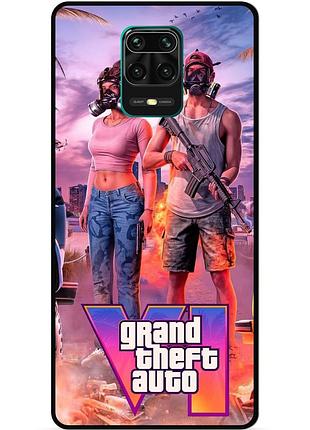 Силіконовий бампер чохол для xiaomi redmi note 9s з малюнком gta гта