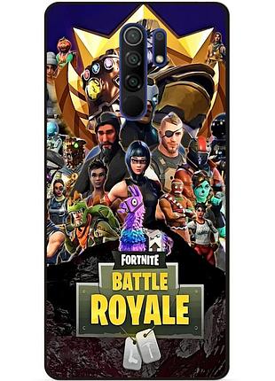 Силиконовый бампер чехол для xiaomi redmi 9 с рисунком фортнайт fortnite