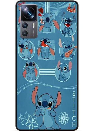 Силиконовый бампер чехол для xiaomi 12t с картинкой stitch стич