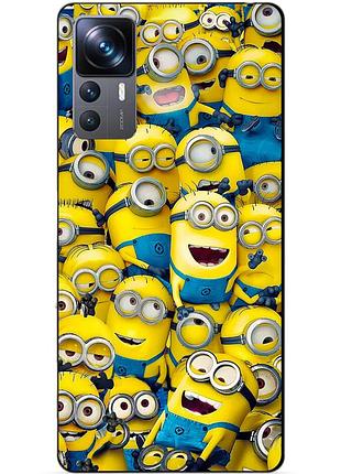 Силиконовый бампер чехол для xiaomi 12t с рисунком миньоны minion