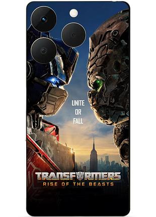 Чехол силиконовый бампер для realme 15t с рисунком звероботы трансформеры transformers