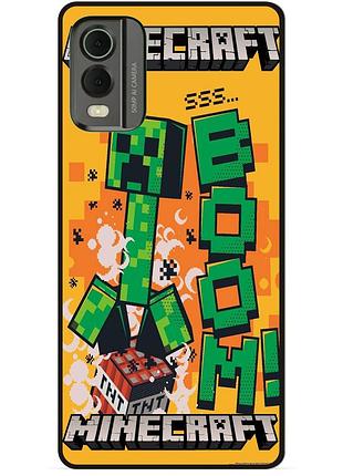 Силіконовий чохол бампер для nokia c32 стів minecraft кріпер майнкрафт