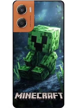 Силіконовий чохол бампер для motorola moto g06 стів minecraft кріпер майнкрафт