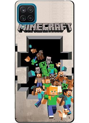 Силиконовый бампер чехол для samsung m12 с картинкой minecraft майнкрафт