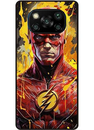 Чехол силиконовый бампер для xiaomi poco x3 с рисунком flash marvel человек молния