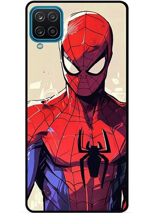Силиконовый чехол бампер для samsung m12 с рисунком spider man человек паук
