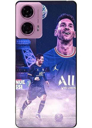 Силіконовий чохол бампер для motorola edge 50 fusion з малюнком messi psg мессі