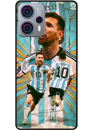 Силиконовый бампер чехол для motorola moto g23 с рисунком messi аргентина месси