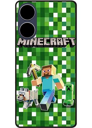 Силіконовий чохол бампер для oppo a17 з картинкою майнкрафт minecraft