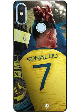 Силіконовий чохол бампер для xiaomi redmi note 6 pro з малюнком ronaldo аль наср роналдо