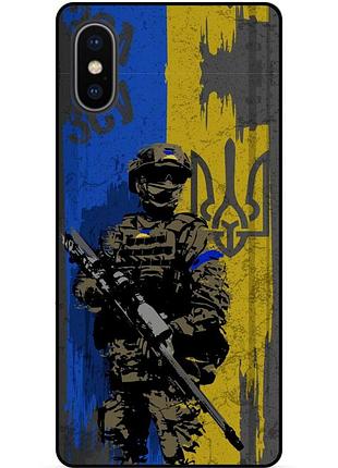 Силиконовый бампер чехол для iphone xr с рисунком зсу украина воин