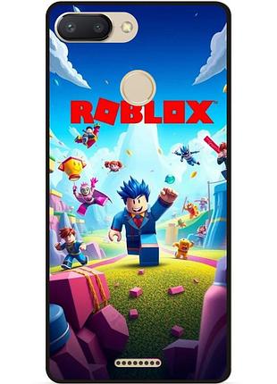 Силіконовий чохол бампер для xiaomi redmi 6 з малюнком roblox гра в кальмара роблокс