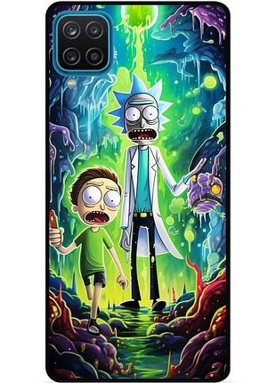 Силиконовый чехол бампер для samsung a22 с рисунком рик и морти rick and morty