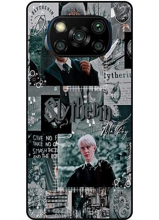 Чехол силиконовый для xiaomi poco x3 с рисунком slytherin слизерин драко малфой гарри поттер harry