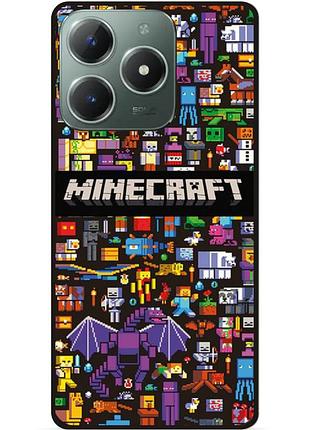 Силиконовый чехол бампер для infinix smart 8 plus (x6526) с картинкой майнкрафт minecraft