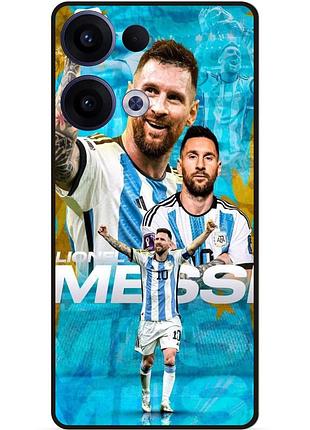 Силиконовый бампер чехол для oppo reno 13 с рисунком messi месси