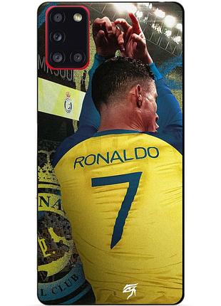 Силиконовый бампер чехол для samsung a41 с рисунком ronaldo аль наср роналдо