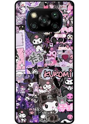 Чехол силиконовый бампер для xiaomi poco x3 с картинкой kuromi куроми