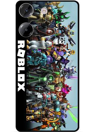 Силиконовый чехол бампер для tecno camon 20 pro с рисунком roblox роблокс
