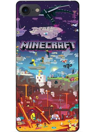 Силиконовый бампер чехол для huawei y5 2018 игра minecraft майнкрафт