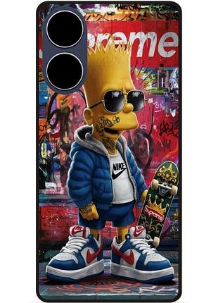 Чехол силиконовый бампер для oppo a78 с рисунком барт симпсон marvel simpsons