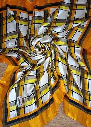 Yves saint laurent величезна вінтажна шовкова хустка