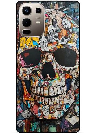 Силіконовий чохол бампер для infinix note 50 pro (x6855) з картинкою скелет череп