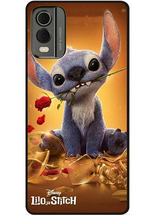 Силиконовый чехол бампер для nokia c32 stitch лило и стич