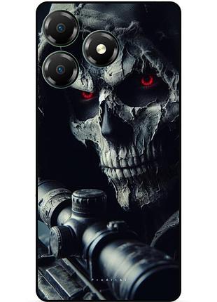 Чохол силіконовий бампер для zte blade a36 з малюнком скелет череп