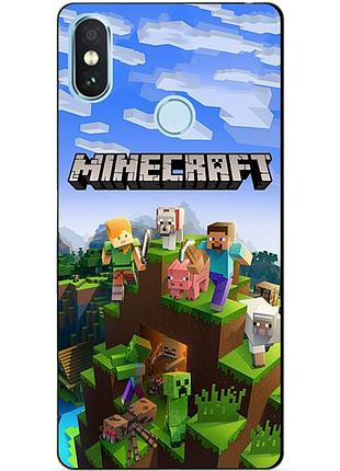 Силіконовий чохол бампер для xiaomi redmi note 5 з малюнком minecraft майнкрафт