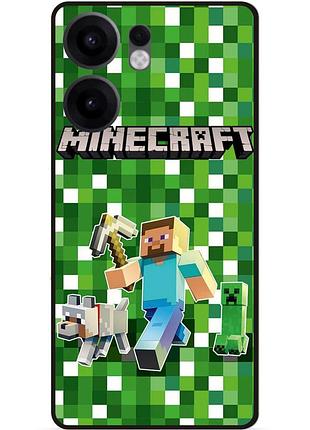Силіконовий чохол бампер для oppo reno 13f стів minecraft кріпер майнкрафт