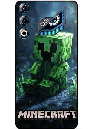 Силіконовий чохол бампер для zte nubia neo 3 gt 5g стів minecraft кріпер майнкрафт
