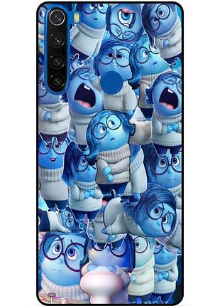 Чехол силиконовый бампер для xiaomi redmi note 8t с рисунком головоломка печаль