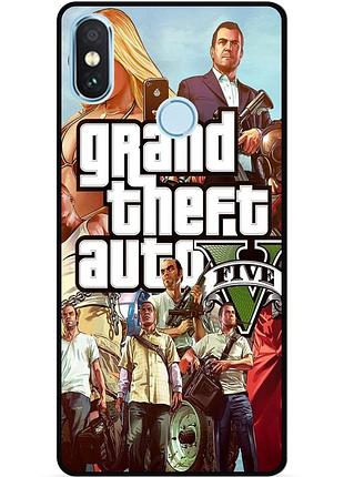 Силіконовий бампер чохол для xiaomi redmi note 5 з малюнком gta гта